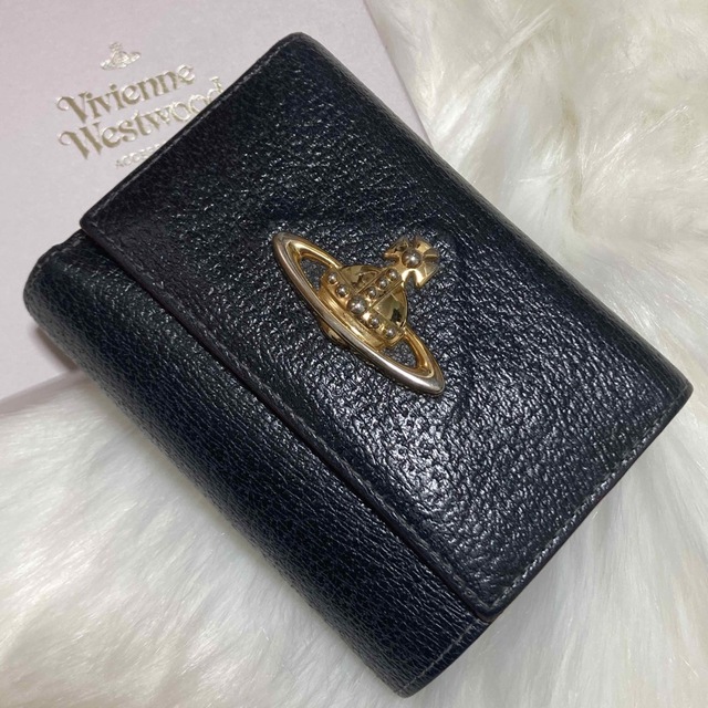 Vivienne Westwood - 極美品⭐︎Vivienne Westwood がま口 2つ折り 財布 オーブ 黒の通販 by