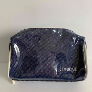 クリニーク(CLINIQUE)のクリニーク CLINIQUE デニムビニールポーチ 一部汚れ有り(ポーチ)