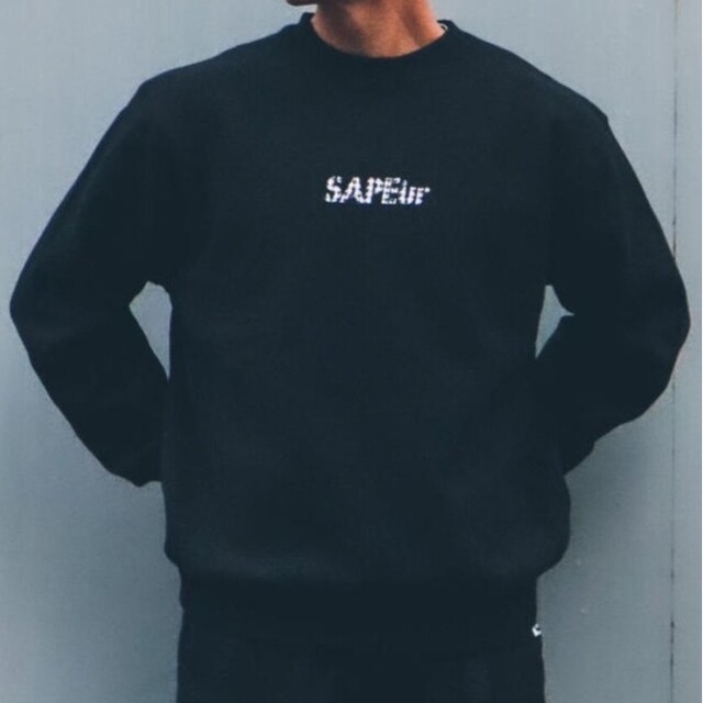 SAPEur サプール HOUNDS TOOTH HEAD CREWSWEAT