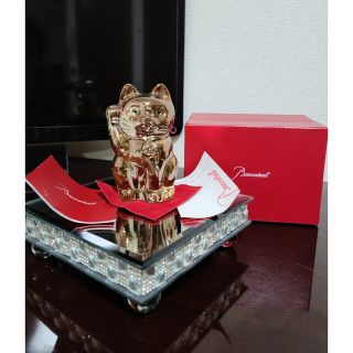 バカラ(Baccarat)のバカラ招き猫(ラッキーキャット,ゴールド)(置物)