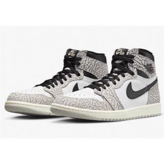 ナイキ(NIKE)のNike GS Air Jordan 1 High OG ホワイトセメント(スニーカー)