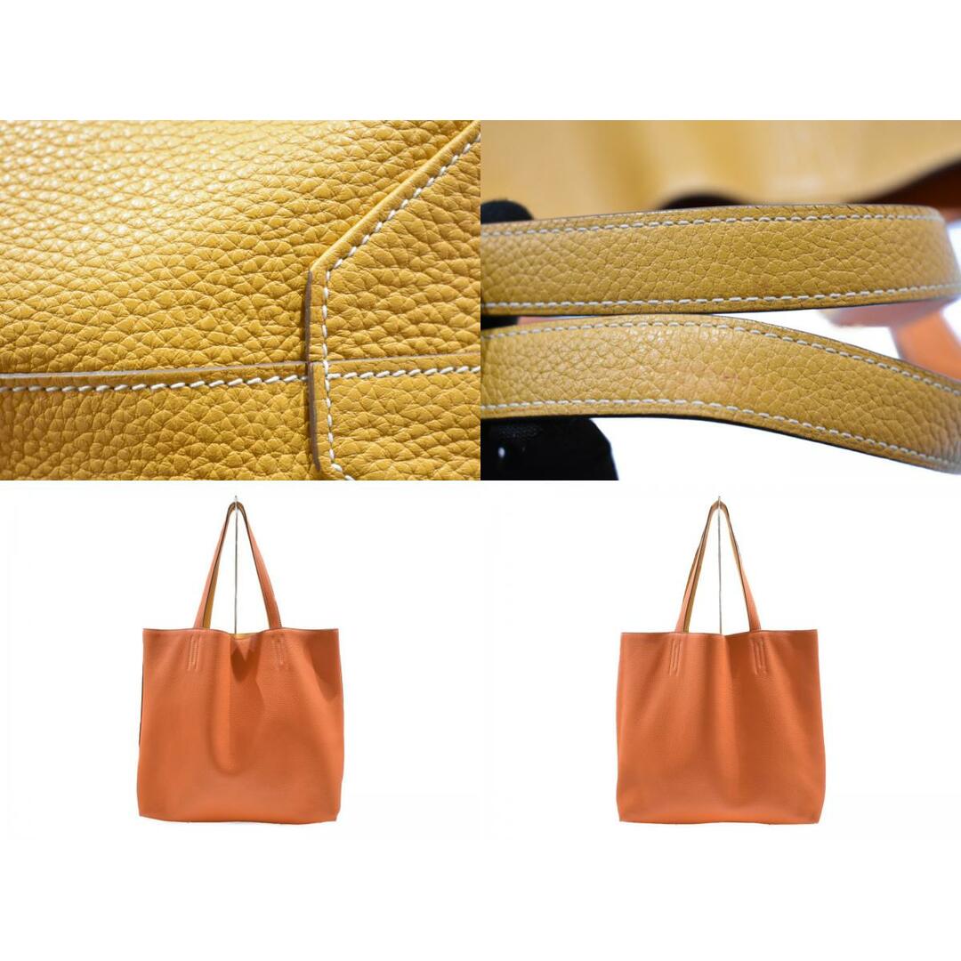 【リバーシブル★】HERMES　エルメスドゥブルセンス □P刻印　2012年頃 オレンジ系 レザー トートバッグ　２WAY　シンプル　カジュアル　レディース　メンズ　男女兼用松山久万ノ台店