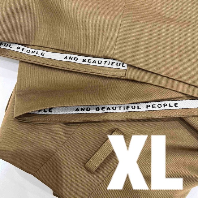 GU× beautiful people タックワイド パンツ XL ブラウン