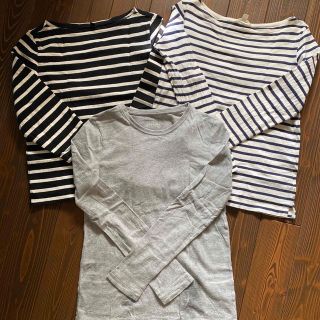 ムジルシリョウヒン(MUJI (無印良品))のボーダー&無地のカットソー セット(Tシャツ(長袖/七分))