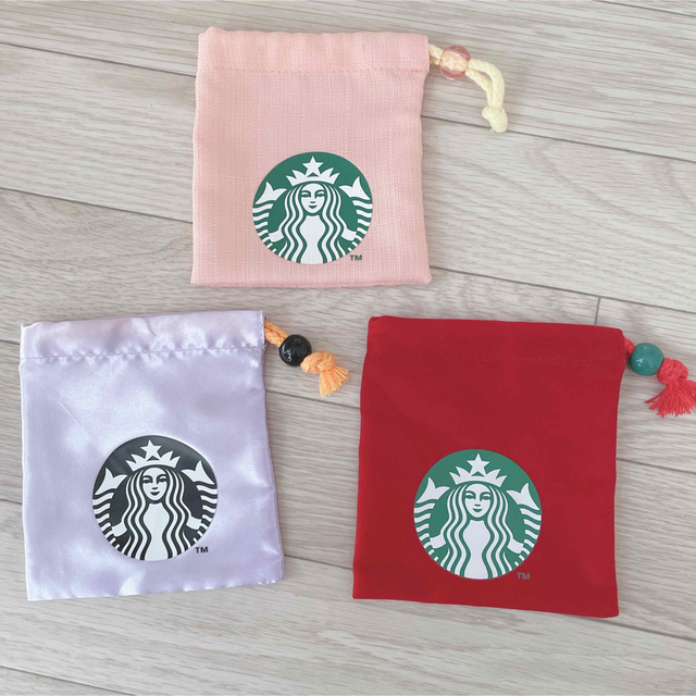 Starbucks(スターバックス)のStarbucksミニ巾着3枚セット レディースのファッション小物(ポーチ)の商品写真