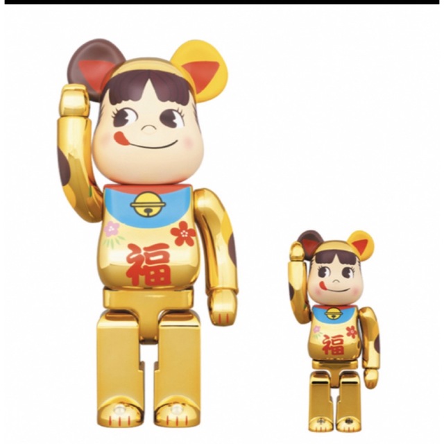 BE@RBRICK - BE@RBRICK 招き猫 ペコちゃん 福 金メッキ 100% & 400%の