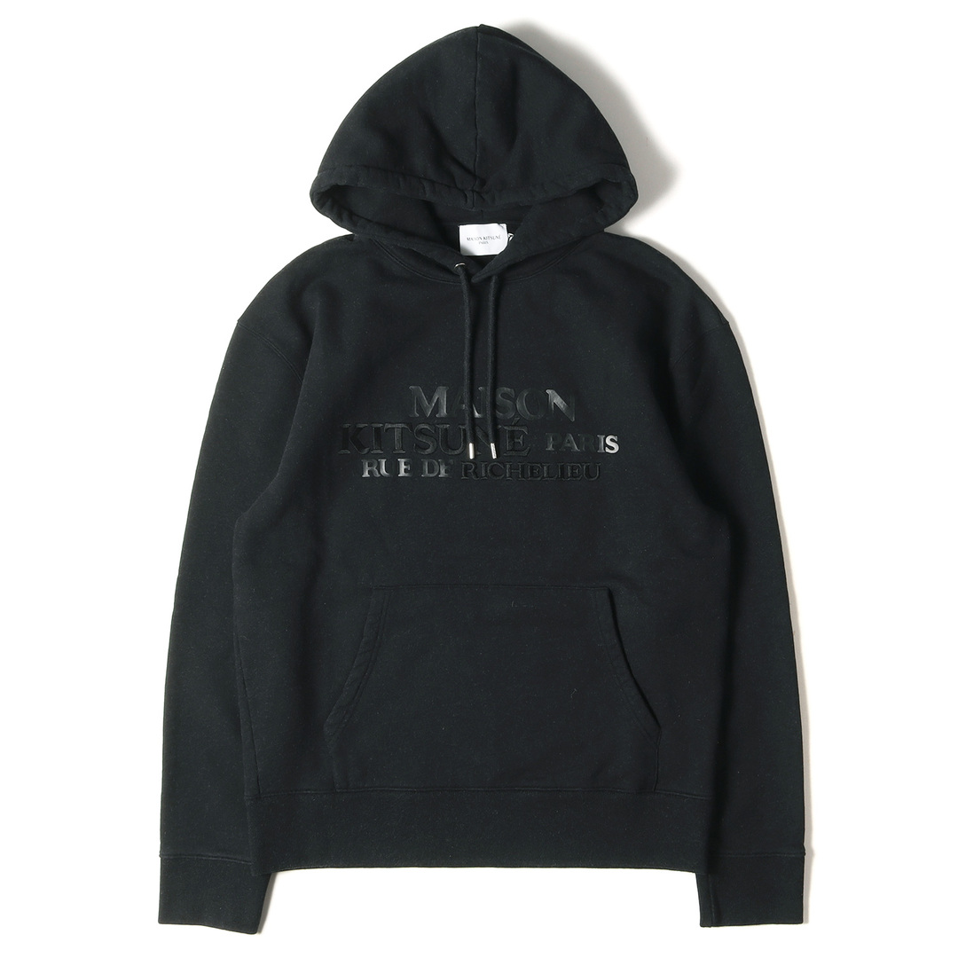 MAISON KITSUNE メゾン キツネ パーカー Rue Richelieu Maison Kitsune プリント コットン ウールパーカー ルー ド リシュリュー クラシック フーディ トップス プルオーバー 裏起毛 ダークグレー XXL 【メンズ】パーカー