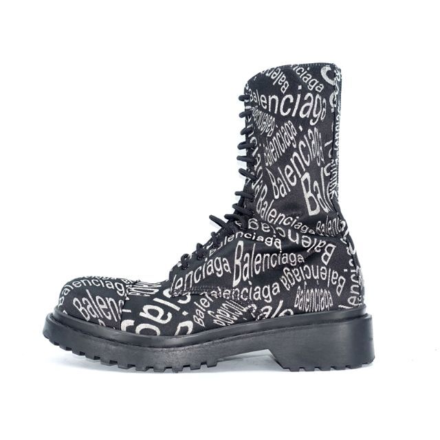 状態BALENCIAGA 19aw WAVE LOGO COMBAT BOOT