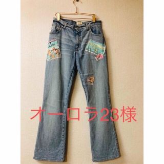 ブルーガール(Blugirl)のBLUGIRL JEANS プリントパッチダメージデニム40サイズ(デニム/ジーンズ)