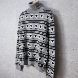 MOSCHINO - 美品 BOUTIQUE MOSCHINO 総柄 タートルネック ニット