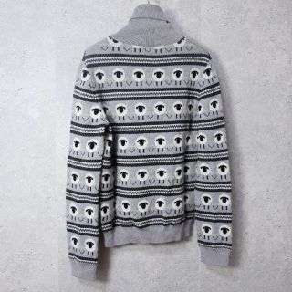 美品 BOUTIQUE MOSCHINO 総柄 タートルネック ニット セーター