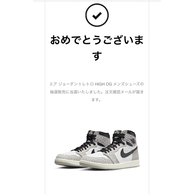 早い者勝ち　即完売　NIKE AIR JORDAN 1 セメント