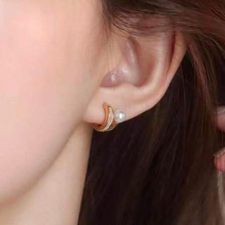 人工パールデザインピアス(ピアス)