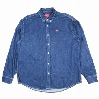 シュプリーム(Supreme)の美品 22AW シュプリーム スモールボックスロゴ デニム シャツ カットソーL(シャツ)