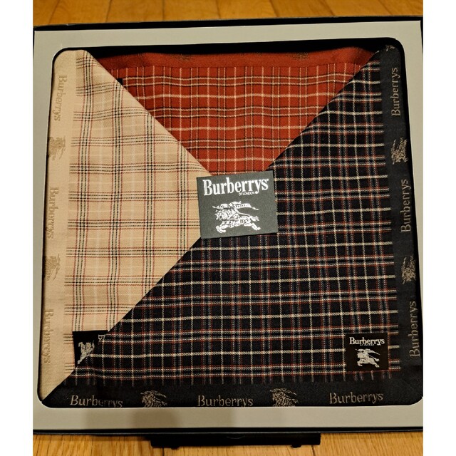 BURBERRY(バーバリー)のバーバリー　メンズ　ハンカチ　3枚セット(箱なし) メンズのファッション小物(ハンカチ/ポケットチーフ)の商品写真