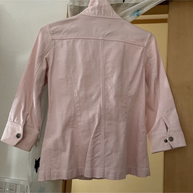 美品！桜色の7部丈デニムジャケット レディースのジャケット/アウター(Gジャン/デニムジャケット)の商品写真