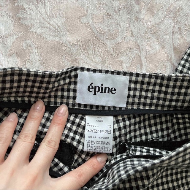 épine(エピヌ)のepine♡gingham check lace Sabrina pants レディースのパンツ(カジュアルパンツ)の商品写真