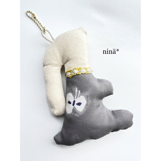 mina perhonen - ミナペルホネン チャーム うさぎ キーホルダー mina perhonen - ミナペルホネン チャーム うさぎ キーホルダー