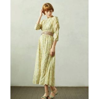 ジルバイジルスチュアート(JILL by JILLSTUART)のブラッシュボタニカルフラワーワンピース　ジルバイジルスチュアート (ロングワンピース/マキシワンピース)