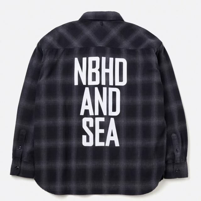 XL NEIGHBORHOOD × WIND AND SEA チェックシャツ 黒