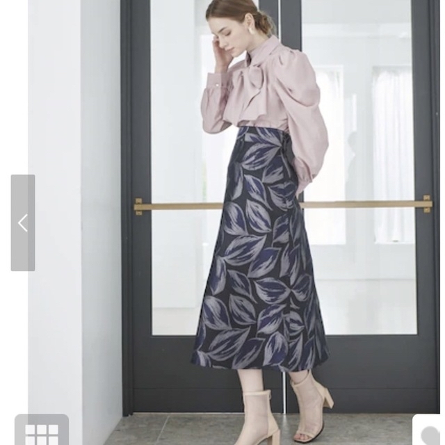 And Couture(アンドクチュール)のアンドクチュール　リーフジャガードAラインスカート レディースのスカート(ロングスカート)の商品写真