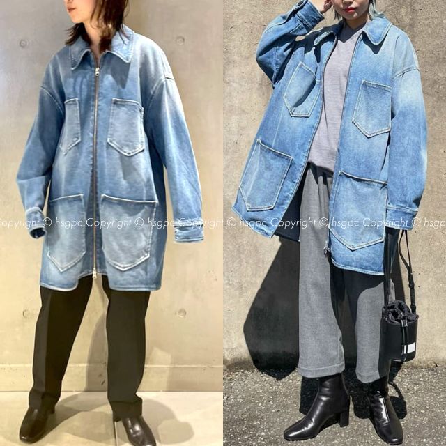 MM6 ミリタリー ビッグポケット ジップ デニム ジャケット コート MM6 ミリタリー ビッグポケット ジップ デニム ジャケット コート