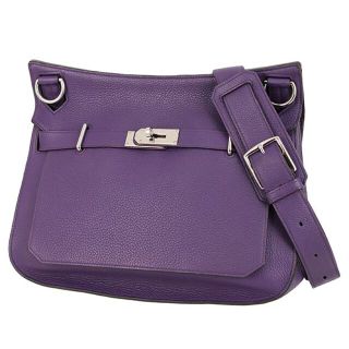 エルメス(Hermes)のエルメス ショルダーバッグ クロスボディバッグ レザー パープル 美品 2832(ショルダーバッグ)