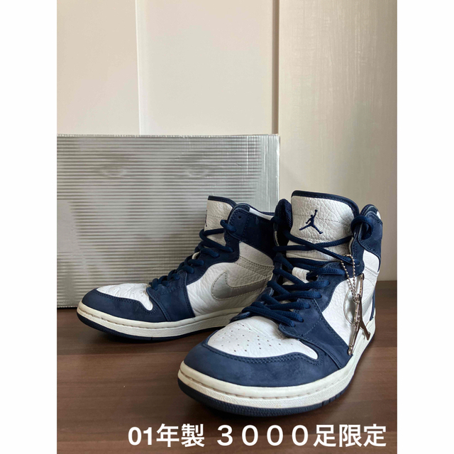 NIKE - 01年製 3000足限定 エア ジョーダン 1 2001 紺х白х銀の通販