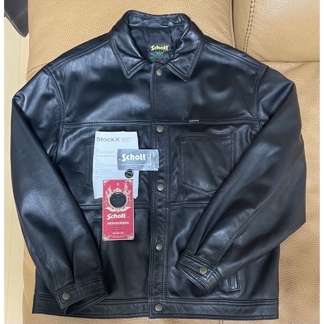 22SS Supreme Schott Leather Work Jacket