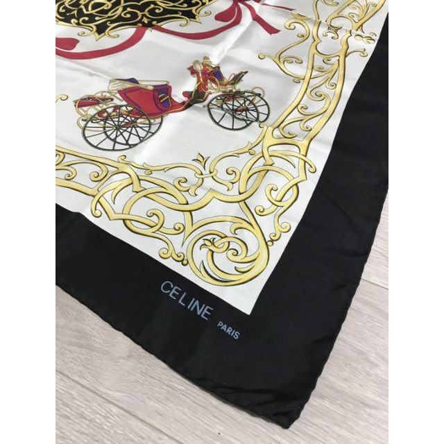 celine(セリーヌ)の【美品】CELINE セリーヌ 馬車 リボン スカーフ ストール ショール 大判 レディースのファッション小物(バンダナ/スカーフ)の商品写真