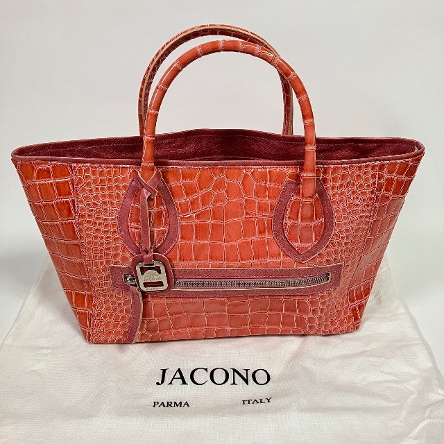 JACONO ヤコノ ハンドバッグ クロノ型押し