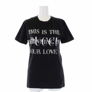 エミリオプッチ(EMILIO PUCCI)のエミリオプッチ Tシャツ カットソー 半袖 ビジュー ロゴ XS 黒 ブラック(Tシャツ(半袖/袖なし))