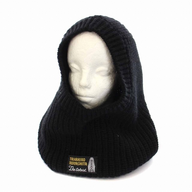 帽子タカヒロミヤシタザソロイスト aran pattern balaclava 黒