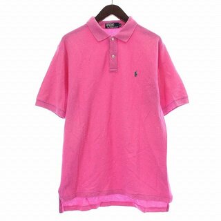 ポロラルフローレン(POLO RALPH LAUREN)のポロ バイ ラルフローレン ポロシャツ カットソー 半袖 刺繍 ピンク LL(ポロシャツ)