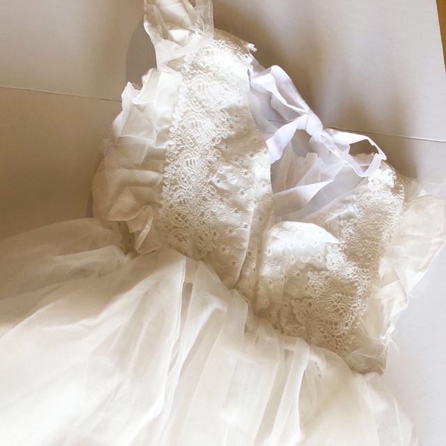 キッズ 女の子 ベビー ドレス ワンピース 入園 ひなまつり 結婚式 白 80 キッズ/ベビー/マタニティのベビー服(~85cm)(セレモニードレス/スーツ)の商品写真