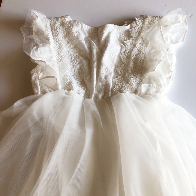キッズ 女の子 ベビー ドレス ワンピース 入園 ひなまつり 結婚式 白 80 キッズ/ベビー/マタニティのベビー服(~85cm)(セレモニードレス/スーツ)の商品写真