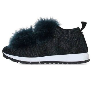 ジミーチュウ(JIMMY CHOO)のジミーチュウ  NORWAY ファーデザインニットソックススニーカー レディース 36.5(スニーカー)