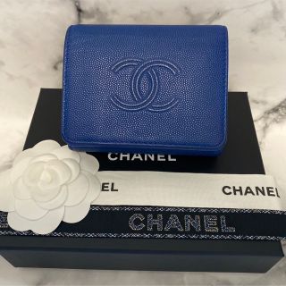 シャネル(CHANEL)の【美品☆29番台】CHANEL  デカココマーク キャビアスキン / ブルー(財布)