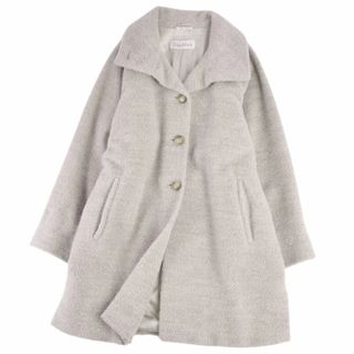 マックスマーラ(Max Mara)の美品 マックスマーラ Max Mara コート 白タグ ハイネック ダブルブレスト シャギー ウール アルパカ アウター レディース JI42 USA8 FB40 GB10(L相当) グレー(その他)