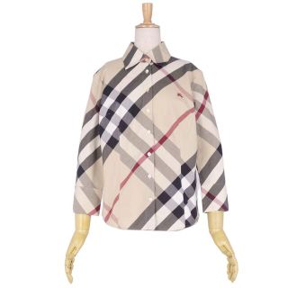 バーバリー(BURBERRY)の美品 バーバリー ロンドン BURBERRY LONDON シャツ ブラウス チェック ロングスリーブ コットン トップス レディース 42(L相当) ベージュ(シャツ/ブラウス(長袖/七分))