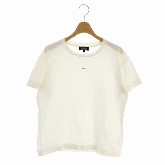 A.P.C(アーペーセー)のアーペーセー Tシャツ カットソー クルーネック 半袖 プリントロゴ S 白 レディースのトップス(Tシャツ(半袖/袖なし))の商品写真