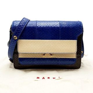 マルニ(Marni)の美品 マルニ MARNI トランクバッグ パイソン 03-22110603(ショルダーバッグ)