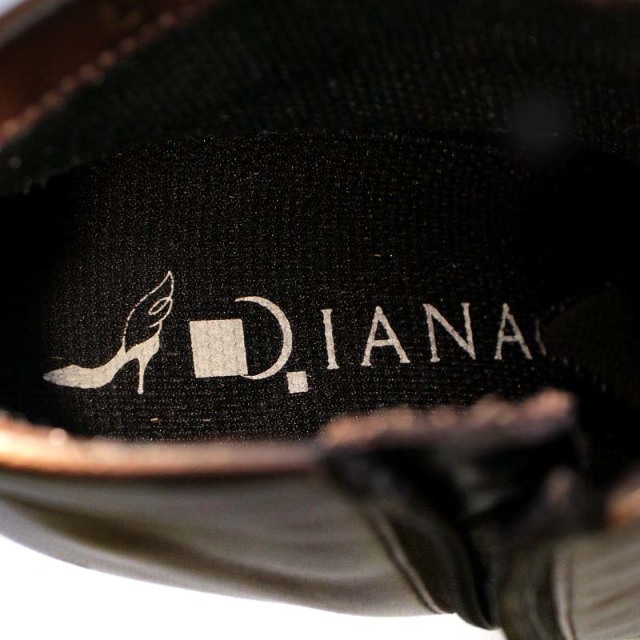 DIANA(ダイアナ)のダイアナ DIANA ブーツ ショート ピンヒール レザー 22cm 茶色 レディースの靴/シューズ(ブーツ)の商品写真