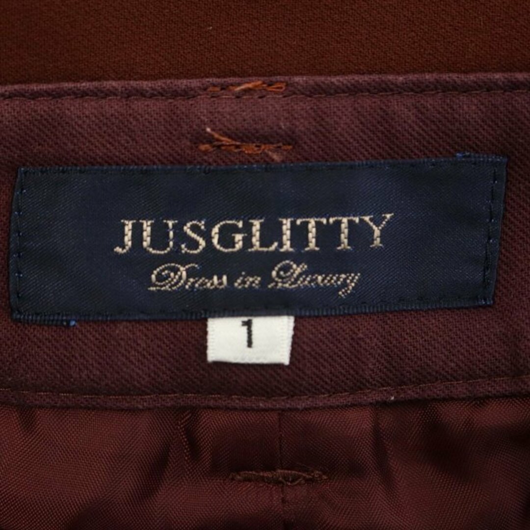 JUSGLITTY(ジャスグリッティー)のジャスグリッティー JUSGLITTY ベルト付きワイドパンツ タック 1 茶 レディースのパンツ(その他)の商品写真