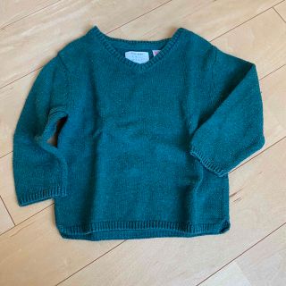 ザラキッズ(ZARA KIDS)のZARAベビー　グリーンニットセーター(ニット/セーター)