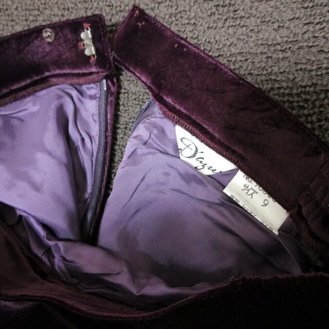 社交ダンス　スカート　紫　ベロア生地　ロングスカート　レッスン着 レディースのスカート(ロングスカート)の商品写真