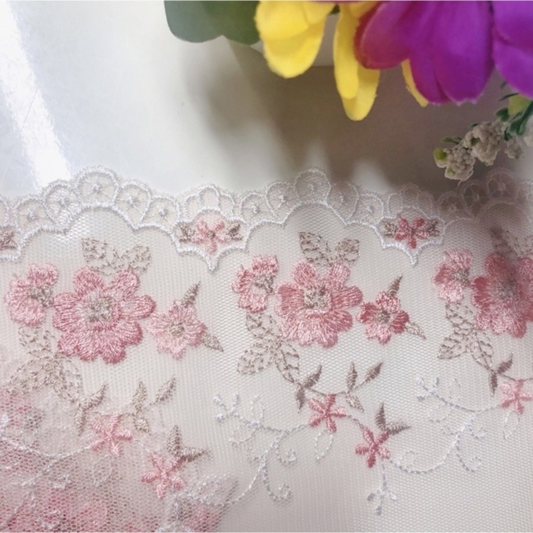 確認用・チュールレース・花・刺繍・生地