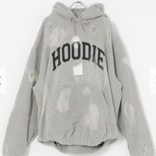 ダブレット(doublet)のdoublet RIPPED OFF KNIT HOODIE "GRAY"(パーカー)