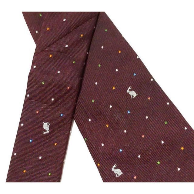 美品 Paul Smith ポールスミス ストライプ レジメンタル ネクタイ 茶
