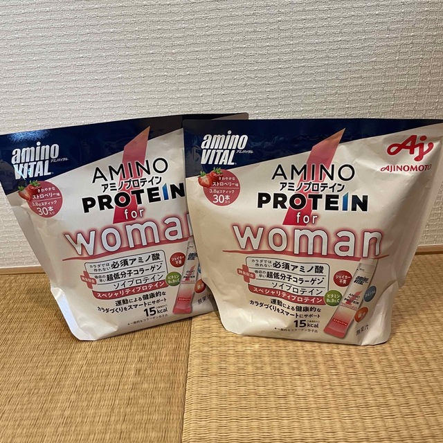 味の素 アミノバイタル アミノプロテイン for Womanストロベリー味60本 食品/飲料/酒の健康食品(プロテイン)の商品写真